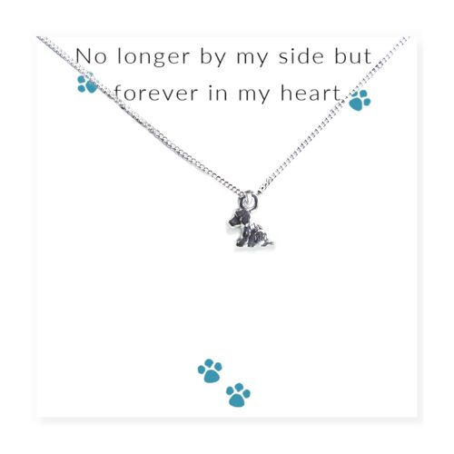 No Longer By My Side - Dog Necklace on Message Card