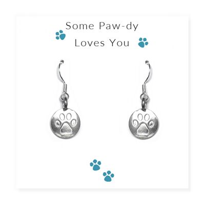 Some Paw-dy Loves You - Ohrringe auf Message Card