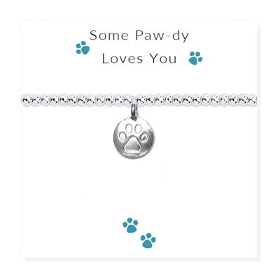 Some Paw-dy Loves You - Pulsera en tarjeta de mensaje