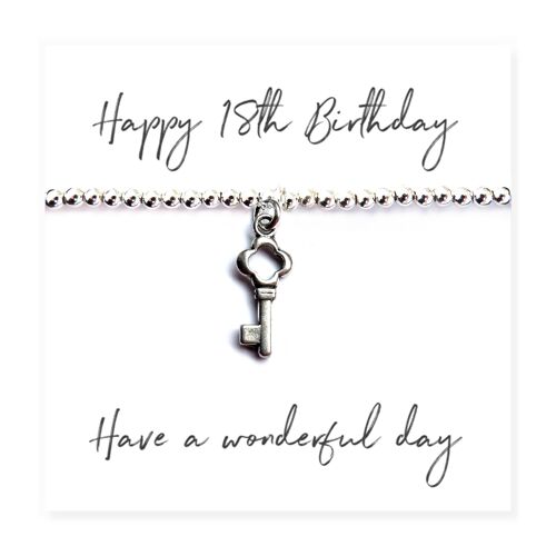 Happy 18th Birthday Bracelet & Message Card