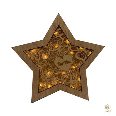 Lay3rD Lasercut - Étoile de Noël en bois - Pour vous - Harwood & MDF