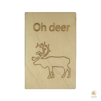 Lay3rD Lasercut - Carte de Noël en bois - Oh Deer - Berk