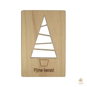 Lay3rD Lasercut - Carte de Noël en bois - Merry Christmas Tree - Bouleau