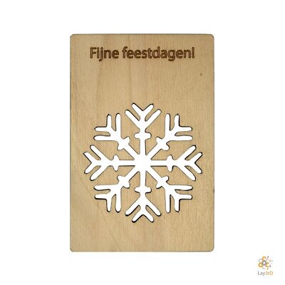 Lay3rD Lasercut - Cartolina di Natale in legno - Buone vacanze - Berk
