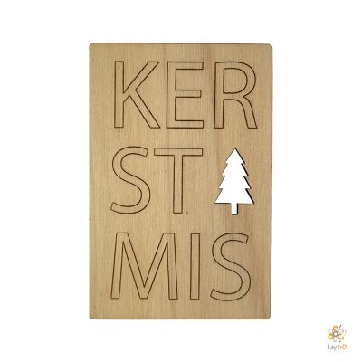 Lay3rD Lasercut - Wooden Christmas Card - Christmas Tree - Birch