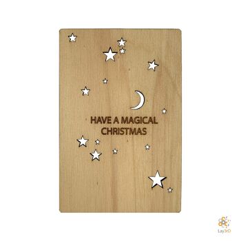 Lay3rD Lasercut - Carte de Noël en bois - Passez un Noël magique - Berk