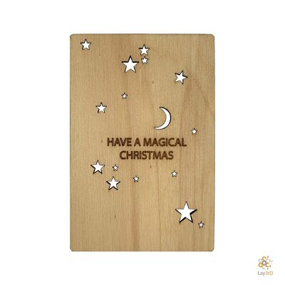 Lay3rD Lasercut - Cartolina di Natale in legno - Avere un Natale magico - Berk
