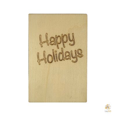 Lay3rD Lasercut - Wooden Christmas Card - Happy Holidays - Berk