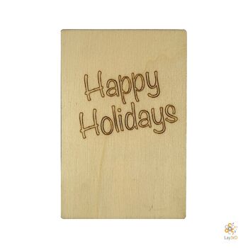 Lay3rD Lasercut - Carte de Noël en bois - Joyeuses Fêtes - Berk