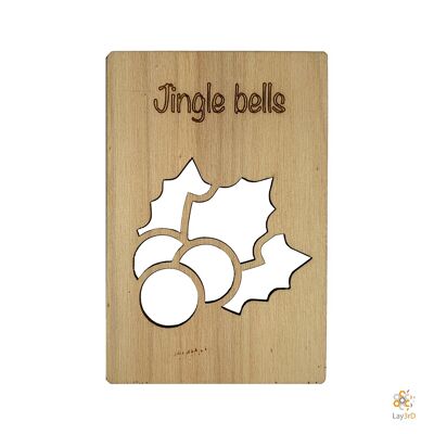 Lay3rD Lasercut - Holz Weihnachtskarte - Jingle Bells - Berk