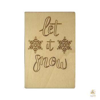Lay3rD Lasercut - Carte de Noël en bois - Let It Snow - Berk