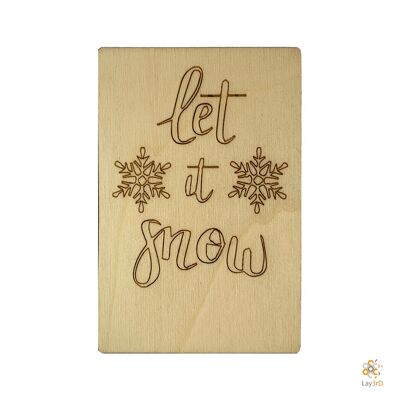 Lay3rD Lasercut - Biglietto natalizio in legno - Let It Snow - Berk