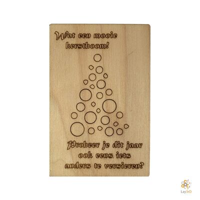 Lay3rD Lasercut - Tarjeta de Navidad de madera - Qué hermoso árbol de Navidad - Berk