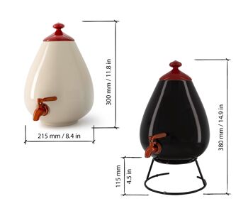 Distributeur Céramique 5L – Oeuf Porcelaine – Noir Classique NB! Robinet vendu séparément 6