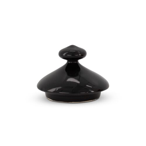 Ceramic Lid – Porcelain Egg – Classic Black