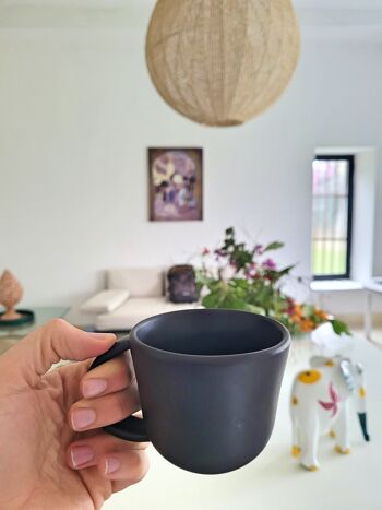Mug à Café en Grès - 20cl - Noir Mat 2
