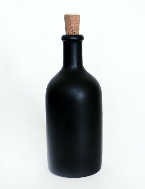 Flasche aus Steinzeug- Matt-schwarz