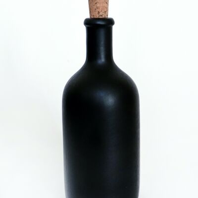 Flasche aus Steinzeug- Matt-schwarz