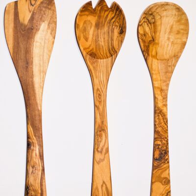 Olive wood kitchen utensil set