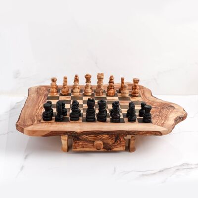 Jeu d'échecs en bois d'olivier