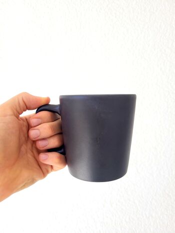 Tasse à café en grès - noir mat - 30cl 1