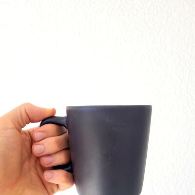 Taza de café de gres - negro mate - 30cl