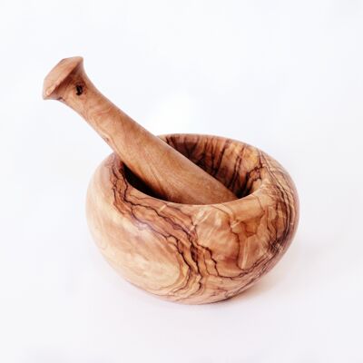 Olive wood mortar and pestle set