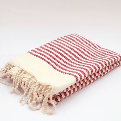 Tessuto fouta tradizionale - rosso zebrato