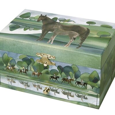 Normandy Horse Phosphorescent Musical Jewelry Box ©