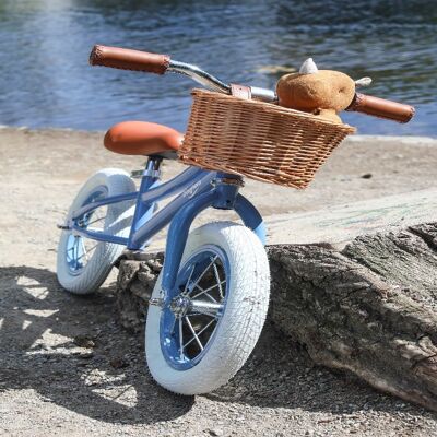Bicicletta senza pedali blu per bambini