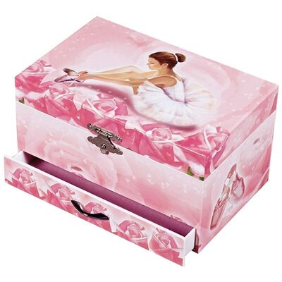 Ballerina Phosphorescent Musical Jewelry Box - Pink