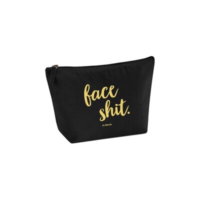 Makeup bag black/gold Face shit