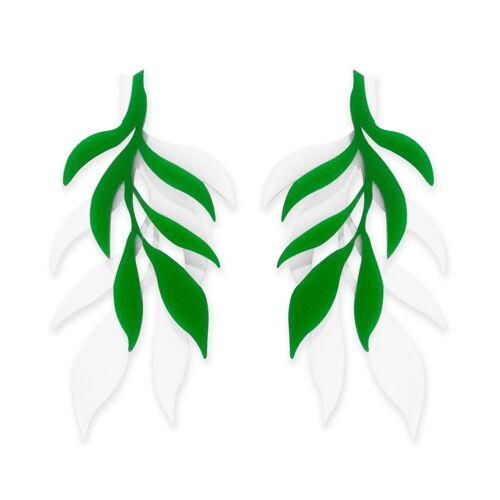 Pendientes ARTEMISA verde y blanco