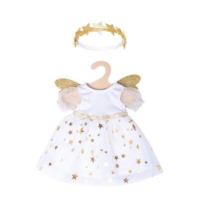 Vestido de muñeca "Ángel de la guarda" con diadema de estrellas, tamaño. 35-45 cm