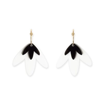 Boucles d'oreilles CAMPANILLA noires et blanches