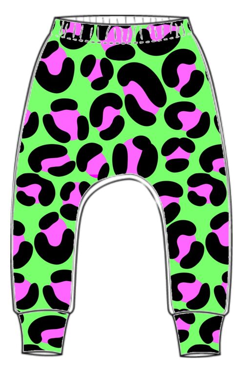 Chunky Lime Leopard Print Leggings    Slim Fit Leggings 3-4 Years