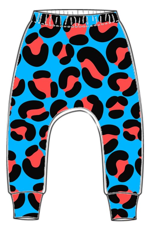 Chunky Blue Leopard Print Leggings    Slim Fit Leggings 2-3 Years