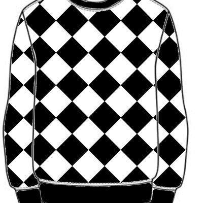 Handgemachter Pullover mit Mono-Checker