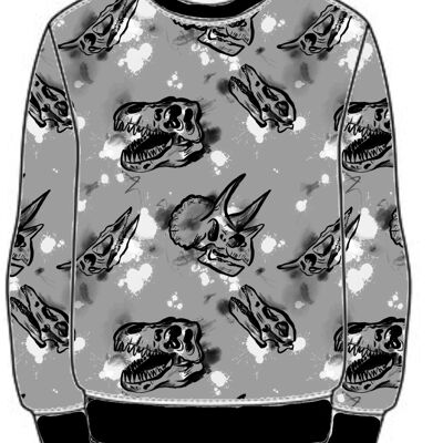 Mono Dino Skull Handgemachter Pullover x