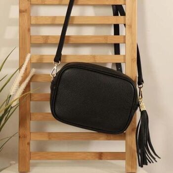 Sac photo en cuir noir 6425B 3