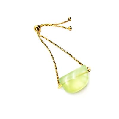 Prehnite Slider Bracelet - Gold