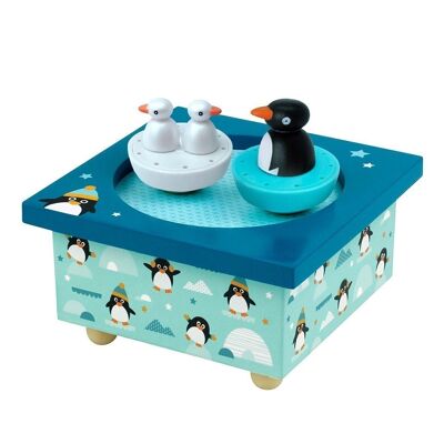 Spieluhr mit tanzenden Pinguinen