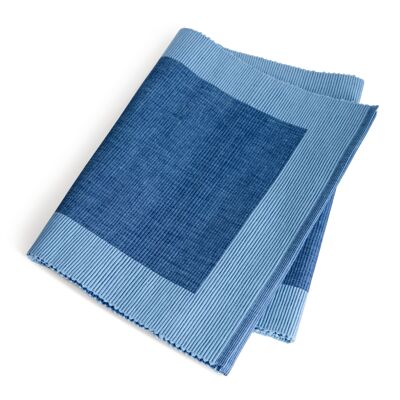 Luxury Organic Cotton Handmade Table Runner Blue