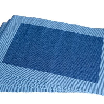 Luxury Organic Cotton Handmade Placemats Blue