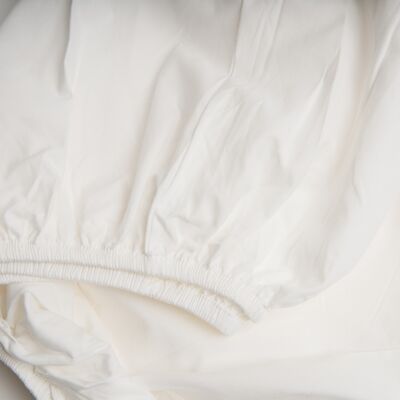 Luxury 100% Organic Cotton Fitted Sheet - White - Double