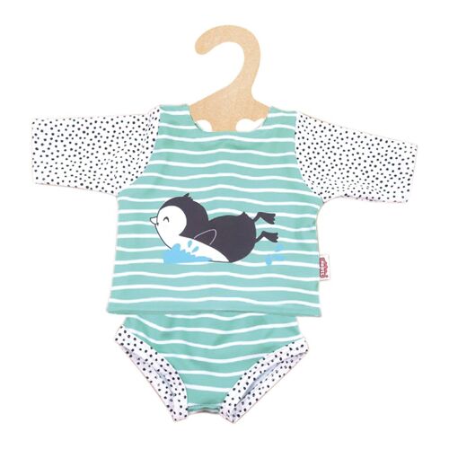 Puppen-Schwimm-Outfit "Pinguin Pünktchen", 2-teilig, Gr. 28-35 cm