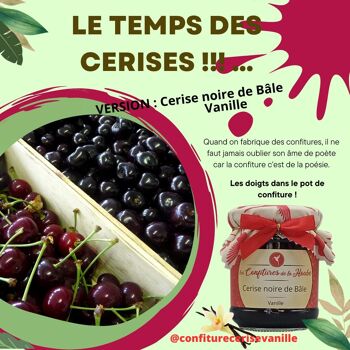 Confiture Extra Cerise Noire de Bâle - Vanille  220gr 5