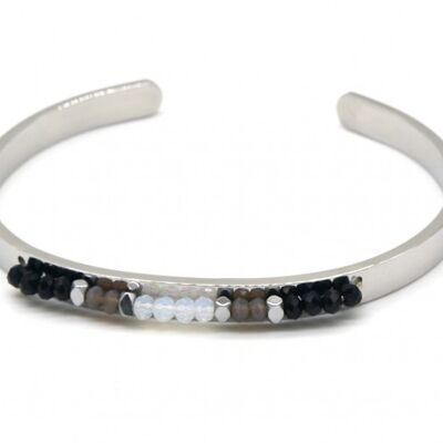 B010-035S S. Brazalete de acero con cuentas