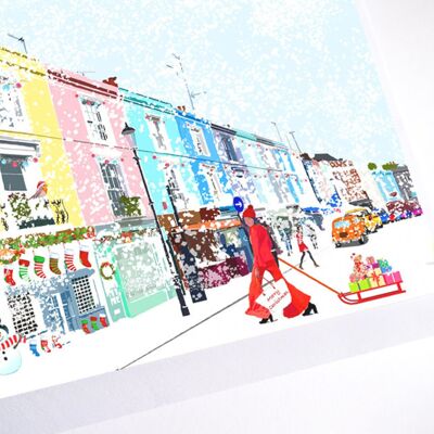Weihnachten an der Portobello Road | Leere Grußkarte