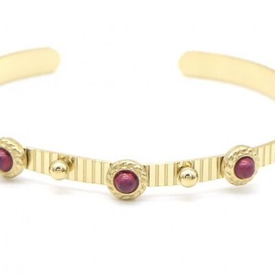 B010-008G S. Bracelet en acier avec pierre violette